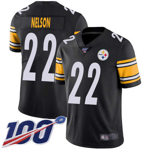 Youth Pittsburgh Steelers Football #22 Limited Black Steven Nelson Home 100th Season Vapor Untouchable Nike NFL Jersey->youth nfl jersey->Youth Jersey